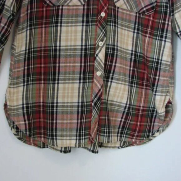 Ralph Lauren Denim & Supply Plaid Utility Shirt Light Flannel Boyfriend Medium - Picture 8 of 13